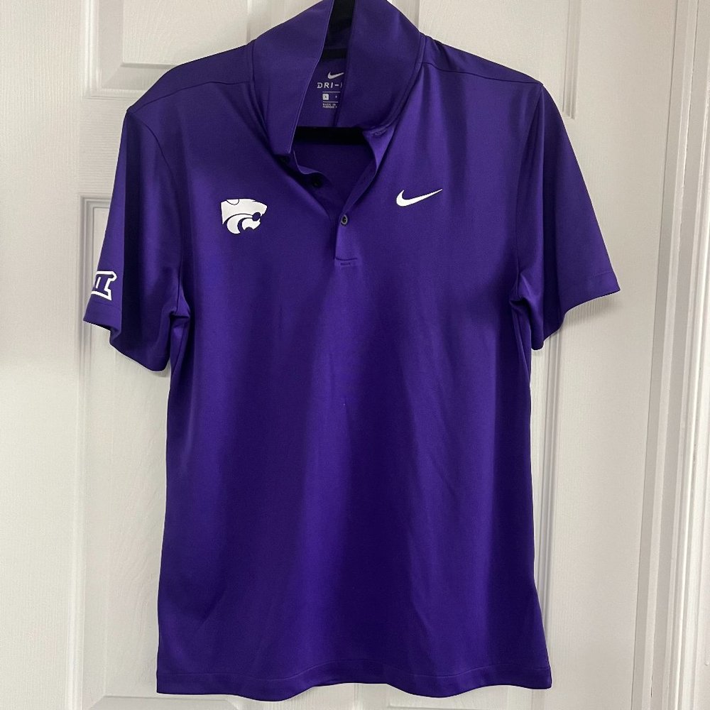 EUC Nike Dri-Fit Men's Polo Kansas State Powercat Logo Sz SM